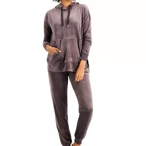 Alfani Women's Plush Purple Pajama Set